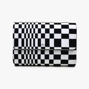 KRUK White/Black Pasha Checkered Eight 8 Watch Roll Trabel Storage Case